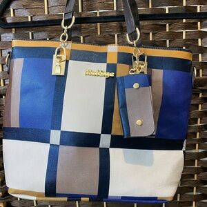 Blue Plaid Tote Bag
